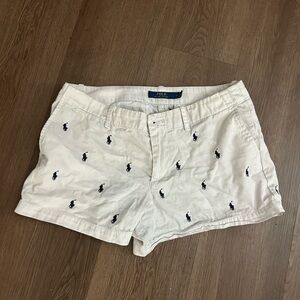 Polo by Ralph Lauren White Shorts with Navy Embroidery